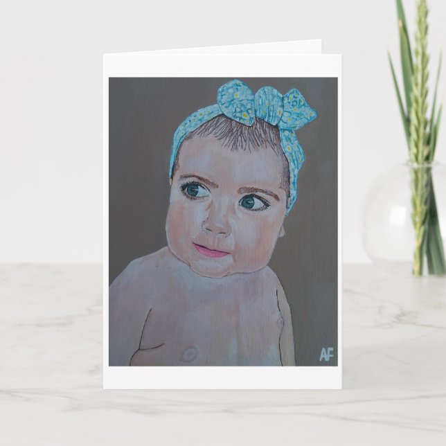 Baby Portrait Painting von Alfred Fox Karte (Vorderseite)