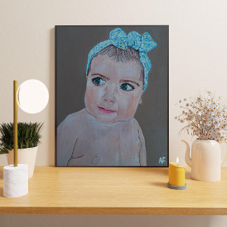 Baby Portrait Painting von Alfred Fox Leinwanddruck