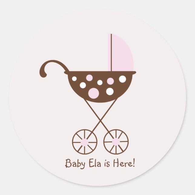 Baby Pram Mod Sticker Pink (Vorderseite)