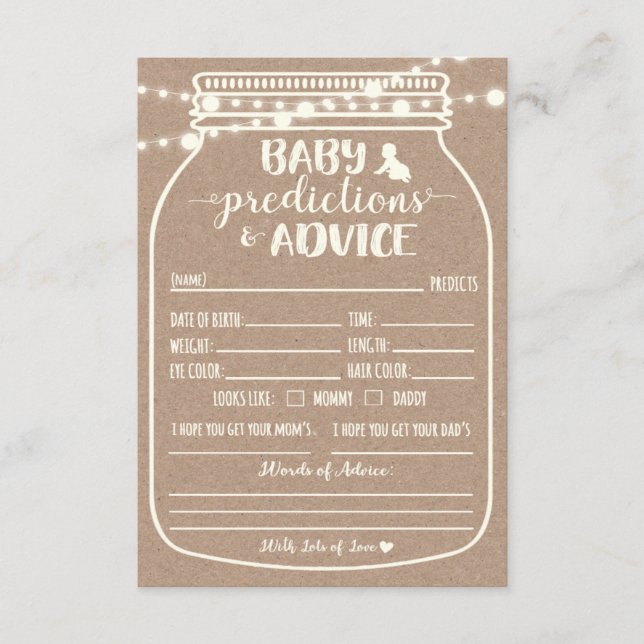 Baby Predication and Advisor Enclosure Card Begleitkarte (Vorderseite)