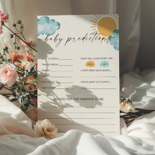 Baby Predications Baby Shower Game Card (Von Creator hochgeladen)