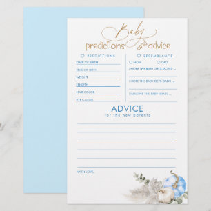 Baby Predictions and Advice Baby Shower Game