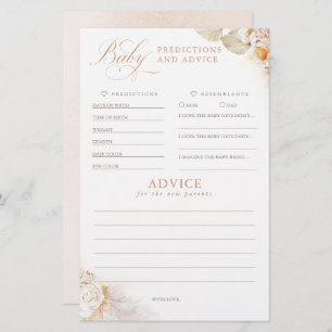 Baby Predictions and Advice Baby Shower Game