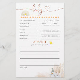 Baby Predictions and Advice Baby Shower Game