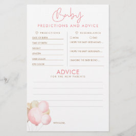 Baby Predictions and Advice Baby Shower Game