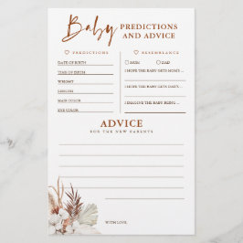 Baby Predictions and Advice Baby Shower Game