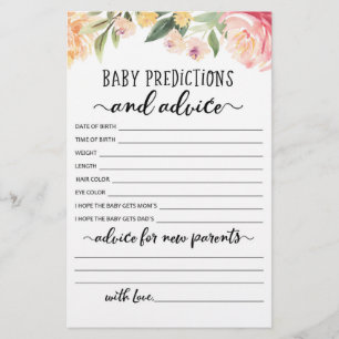 Baby Predictions and Advice Baby Shower Party