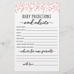 Baby Predictions and Advice Baby Shower Party