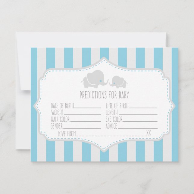 Baby Predictions - Baby Shower Game Card Einladung (Vorderseite)