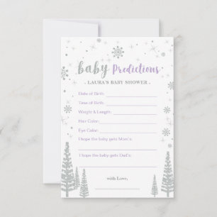 Baby Predictions Card - Winter Baby Shower Game Hinweiskarte