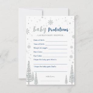 Baby Predictions Card - Winter Baby Shower Game Hinweiskarte