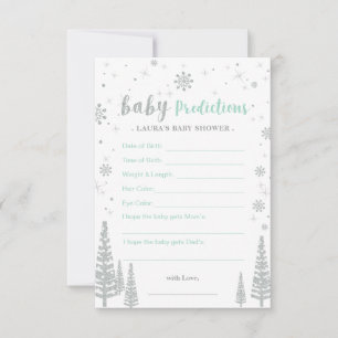 Baby Predictions Card - Winter Baby Shower Game Hinweiskarte