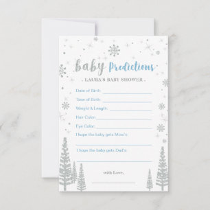 Baby Predictions Card - Winter Baby Shower Game Hinweiskarte