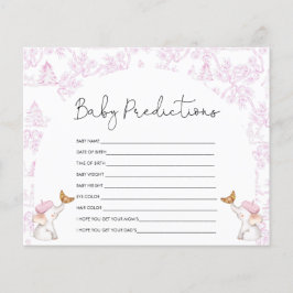 Baby Predictions Pink Toile Baby Shower Game