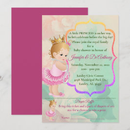 Baby Princess Watercolor Babydusche Einladung