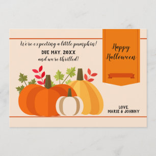 Baby Pumpkin macht drei Fall Schwangerschaft verkü Einladung