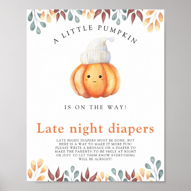 Baby Pumpkin \ Spate night diaper game Poster (Vorne)