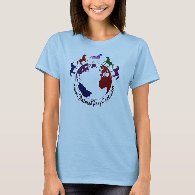 Baby - Puppe angepasstes gemaltes Pony-Chatt-shirt T-Shirt (Vorderseite)