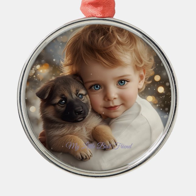 Baby & Puppy Christmas Magic Ornament (Vorne)