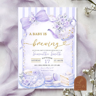 Baby Purple Stripes braut ein Babyshower Einladung