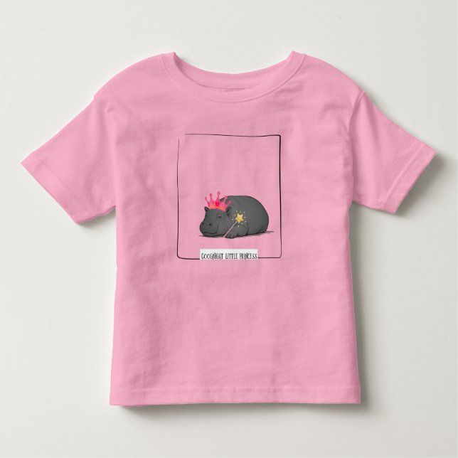 Baby Pygmy Hippo - Goodnight Little Princess Kleinkind T-shirt (Vorderseite)