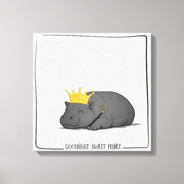 Baby Pygmy Hippo - Goodnight Sweet Prince - Canvas Leinwanddruck (Vorderseite)