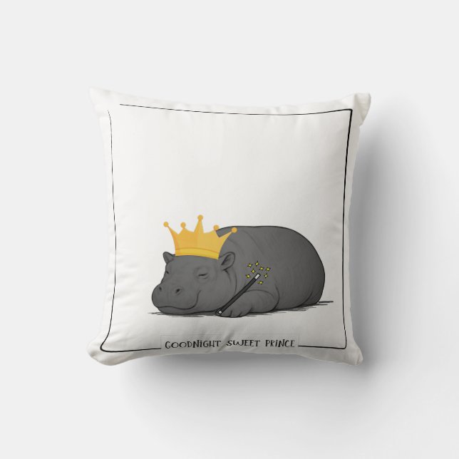 Baby Pygmy Hippo - Goodnight Sweet Prince Cushion Kissen (Vorderseite)