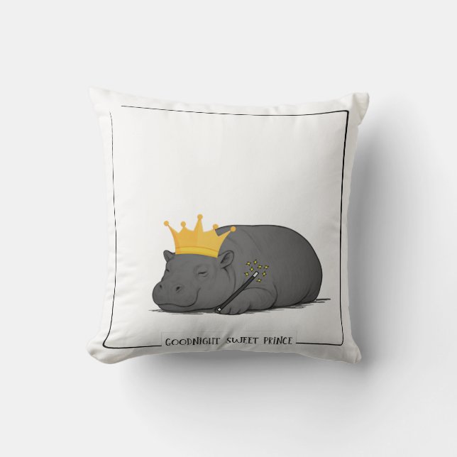 Baby Pygmy Hippo - Goodnight Sweet Prince Cushion Kissen (Vorderseite)