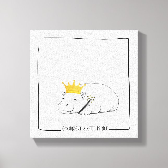 Baby Pygmy Hippo-Goodnight Sweet Prince Leinwanddruck (Vorderseite)