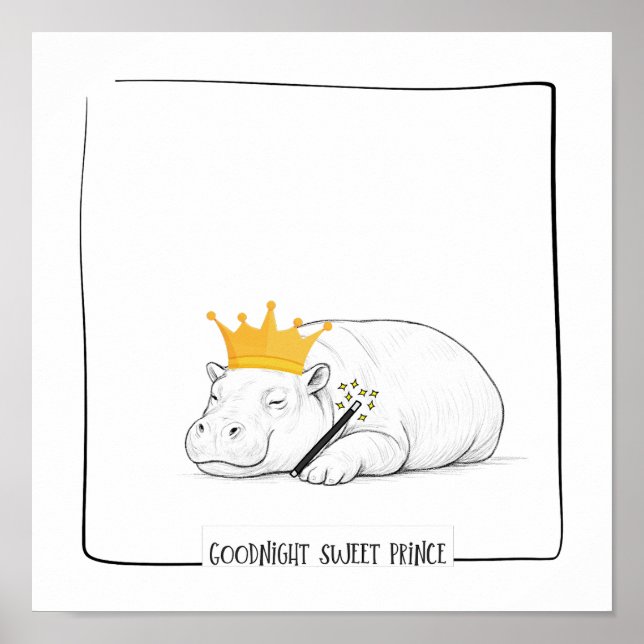 Baby Pygmy Hippo - Goodnight Sweet Prince Poster (Vorne)