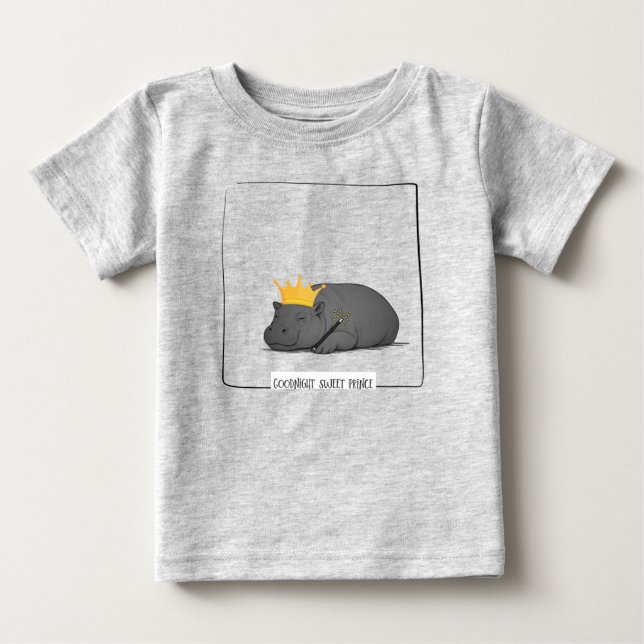 Baby Pygmy Hippo-Goodnight Sweet Prince T-shirt (Vorderseite)