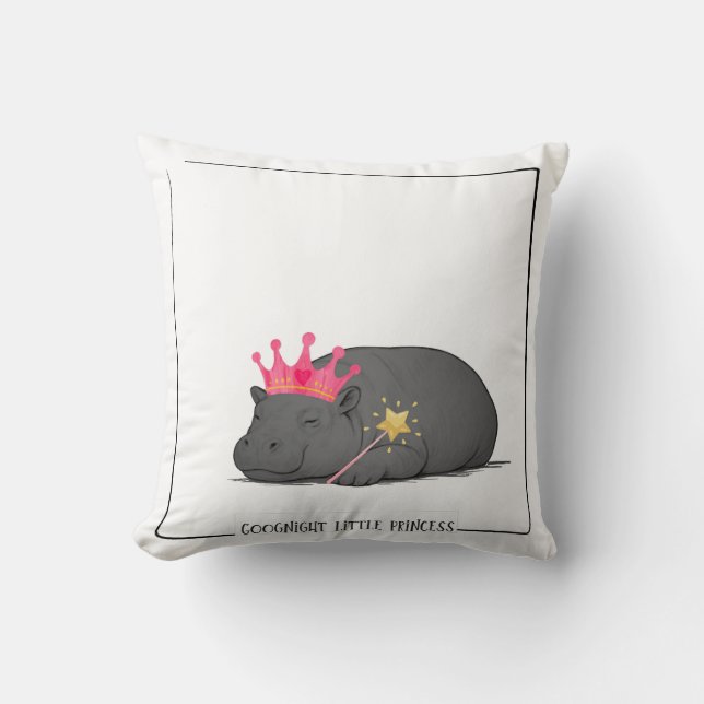 Baby Pygmy Hippo - Princess Cushion Kissen (Vorderseite)