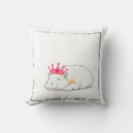 Baby Pygmy Hippo Princess Throw Pillow Kissen