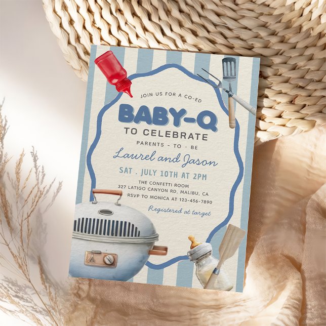 Baby-Q Backyard Baby Shower Einladung (Von Creator hochgeladen)