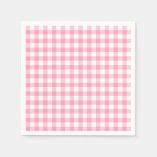 Baby-Q-Barbecue-Mädchen im rosa Gingham-Karo-Desig Serviette