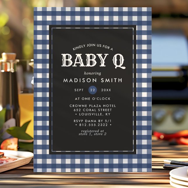 Baby Q Barbeque Blue Summer Country Baby Dusche Einladung (Von Creator hochgeladen)
