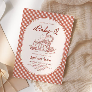 Baby Q BBQ Grillfest für Paare zur Babyparty Einladung