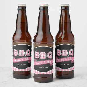 Baby Q Beer Flaschenetikett - lt. Rosa Bierflaschenetikett