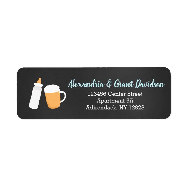 Baby Q Beer und Flasche, benutzerdefinierte Adress (Vorne)