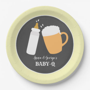Baby-q Bier-Grill Co-Ed Duschen-Platte - Gelb Pappteller