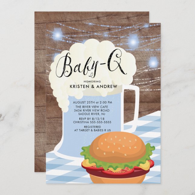 BABY - Q Boys Baby Shower Einladung