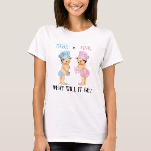 Baby Q Chef Babies Geschlechtsenthüllung Blau oder T-Shirt