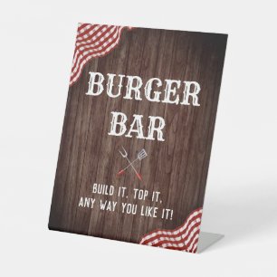 Baby Q Coed Dusche GRILLEN Dekorationen Burger Bar Sockelschild