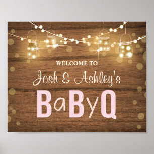 Baby Q Coed GRILLEN Baby Dusche Begrüßungszeichen  Poster