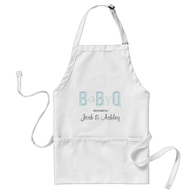 Baby Q Coed GRILLEN Baby Shower Schürze Rustic Bab (Vorne)