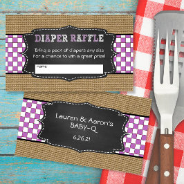 Baby Q Diaper Raffelschein Lila Begleitkarte