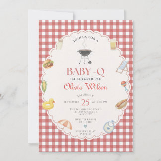 Baby-Q Duscheinladung Vorlage zum Bearbeiten Gingh