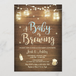 Baby Q Einladung Coed GRILLEN Baby Brauerei Boy bl