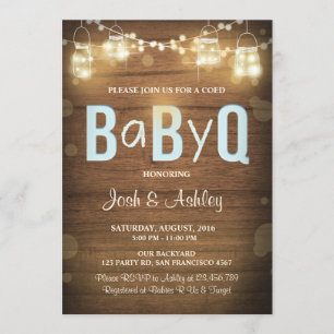 Baby Q Einladung Coed GRILLEN Baby Dusche Rustic B