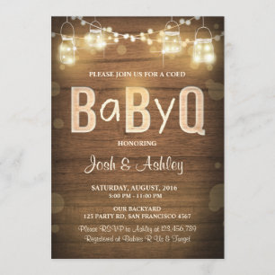 Baby Q Einladung Coed GRILLEN Baby Shower Rustic W